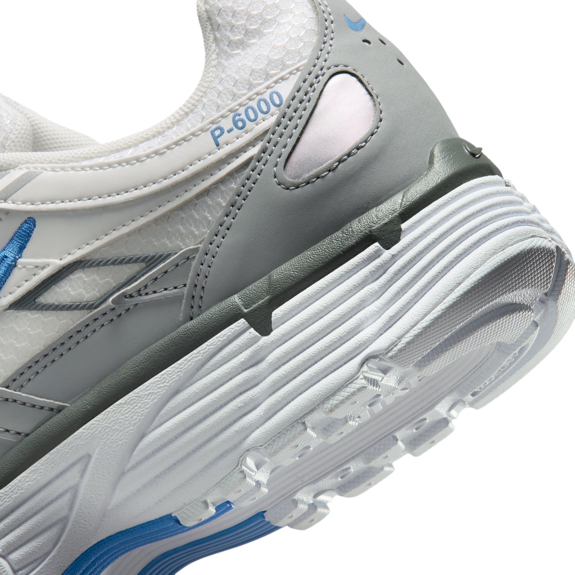 Nike P-6000 White Metallic Silver Blue