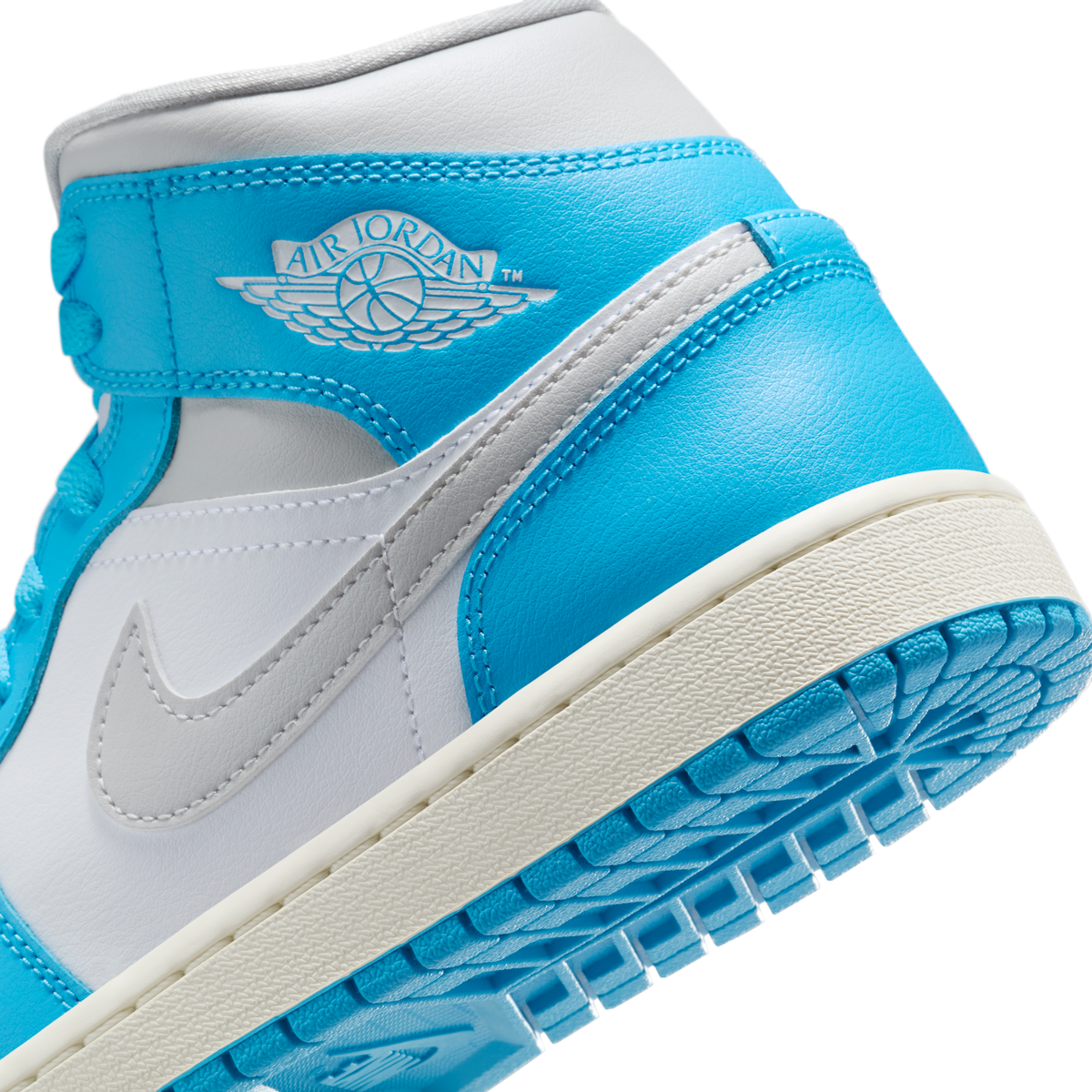 Jordan 1 Mid Dark Powder Blue White Sail Neutral Grey (Women's)