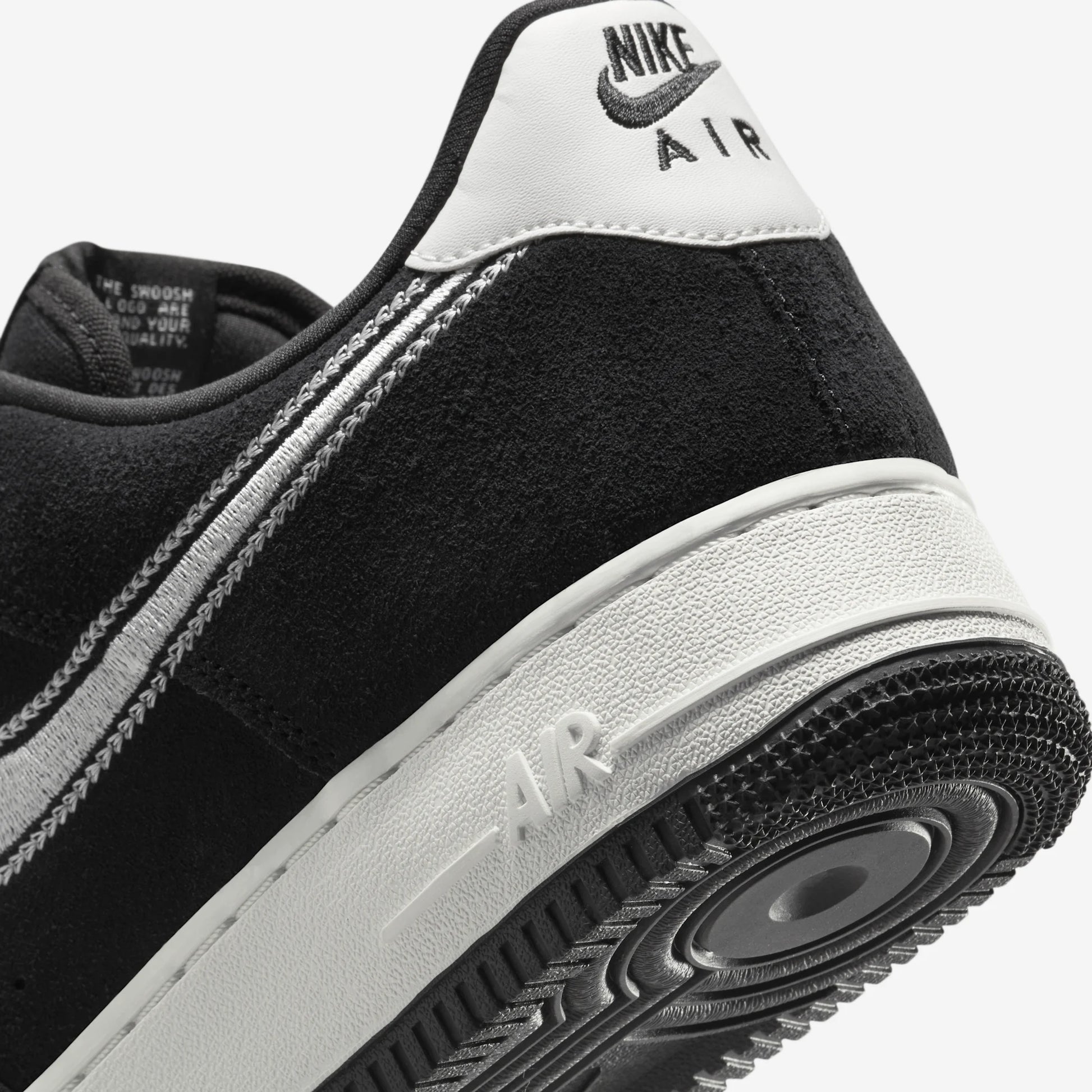 Nike Air Force 1 Low '07 LV8 Black Sail Embroidered Swoosh