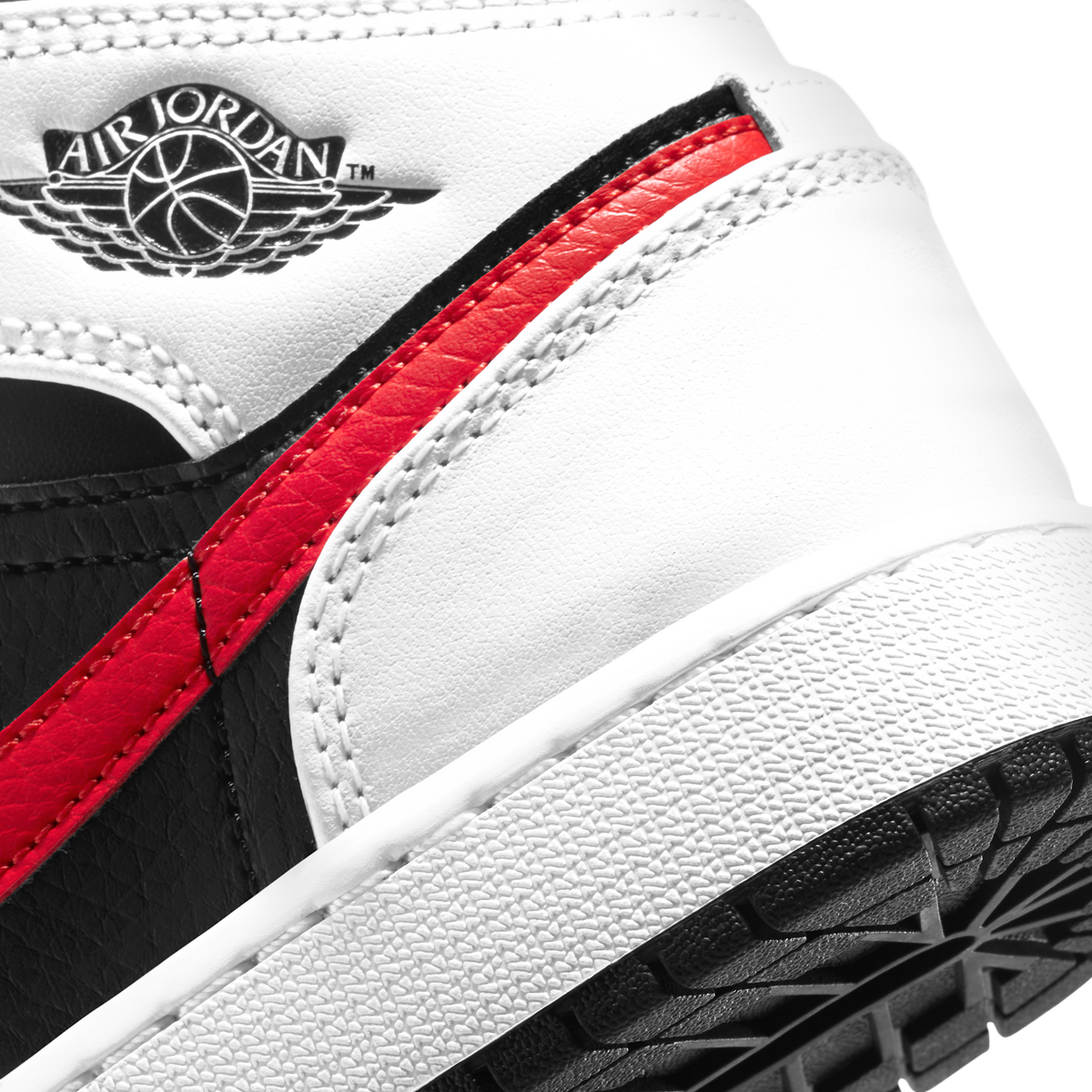 Jordan 1 Mid White Black Chile Red (GS)