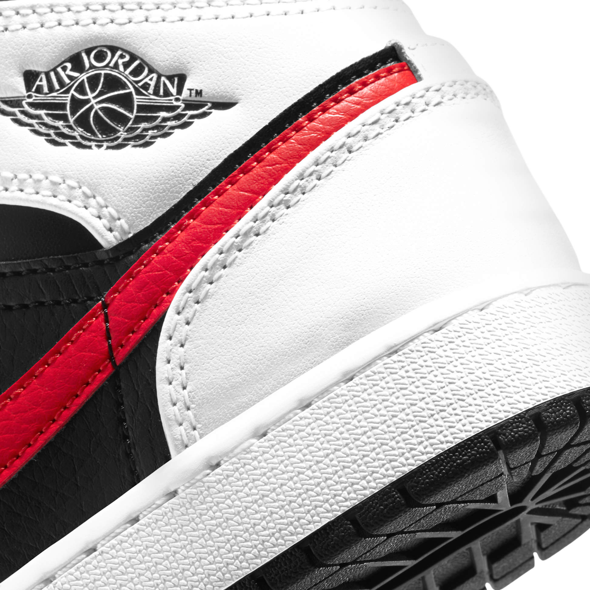 Jordan 1 Mid White Black Chile Red (GS)