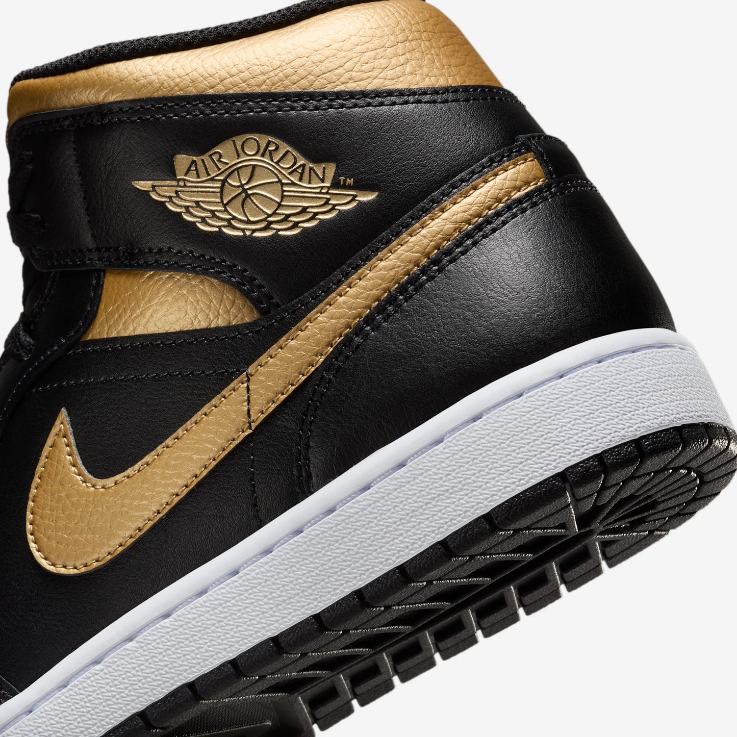 Jordan 1 Mid Black Metallic Gold