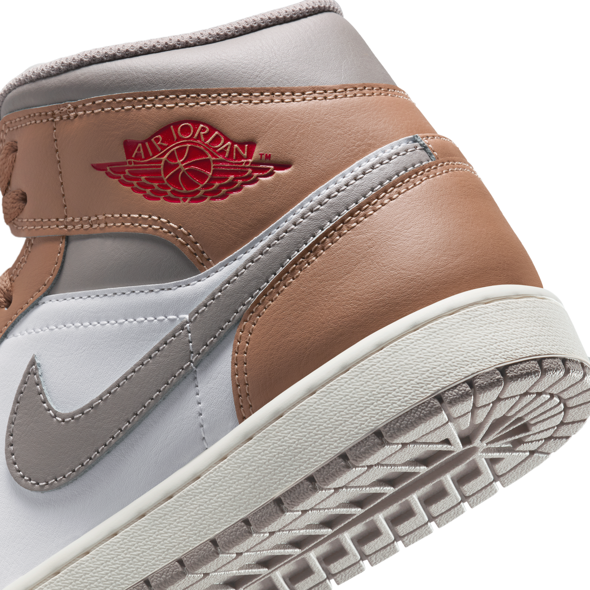 Jordan 1 Mid Rattan White College Grey