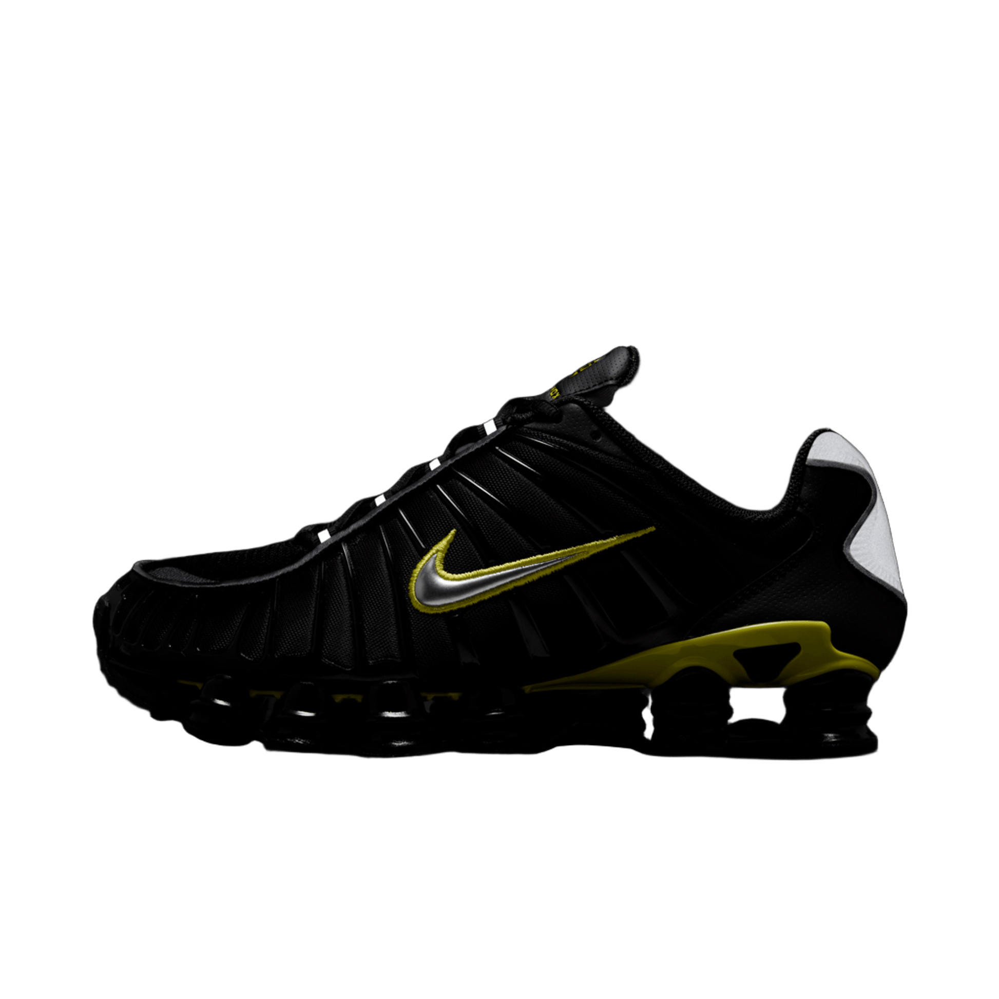 Nike Shox TL Black Dynamic Yellow Metallic Silver