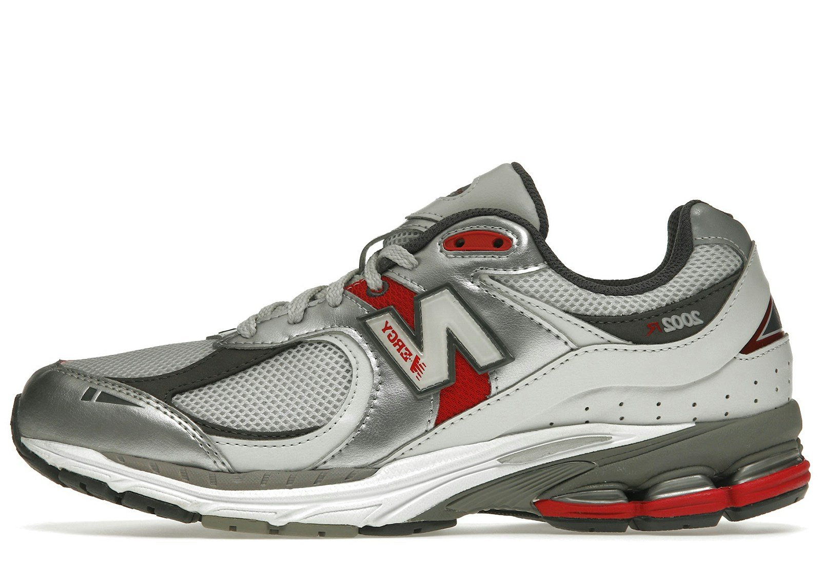 New Balance 2002R Silver Metallic Team Red