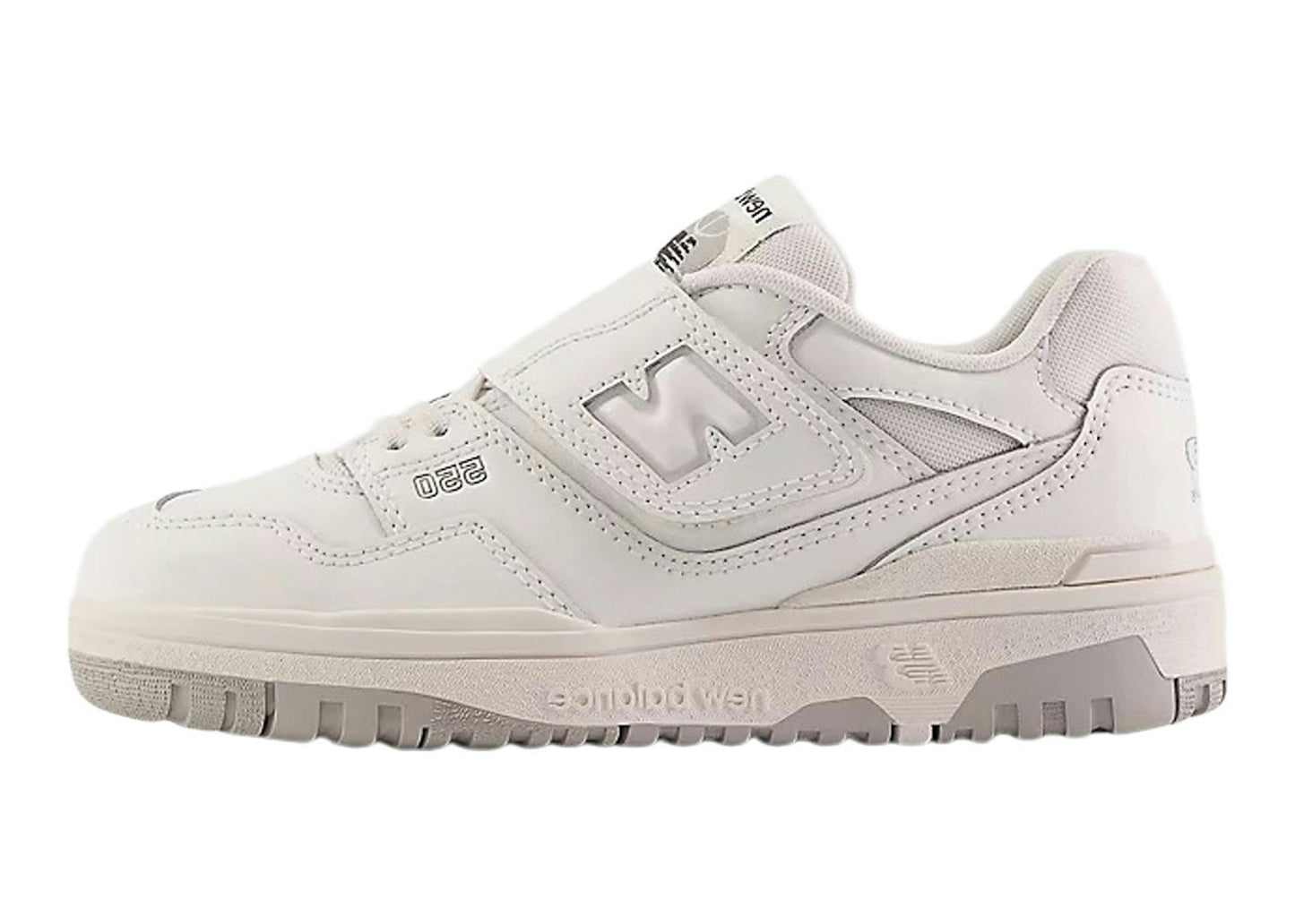 New Balance 550 Bungee Lace Top Strap White Grey