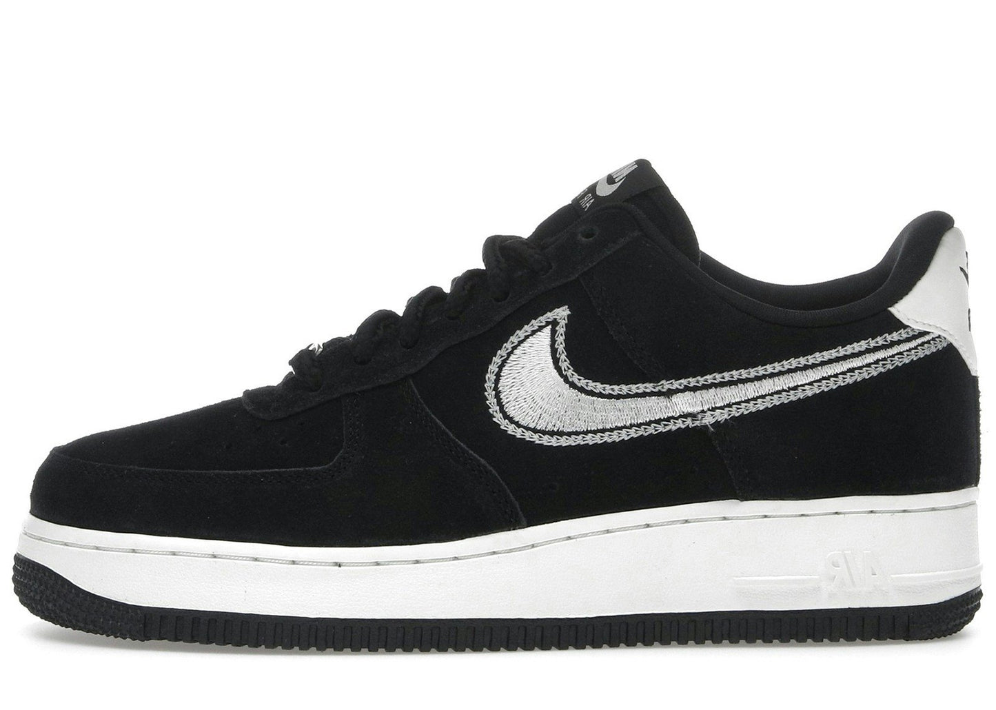 Nike Air Force 1 Low '07 LV8 Black Sail Embroidered Swoosh