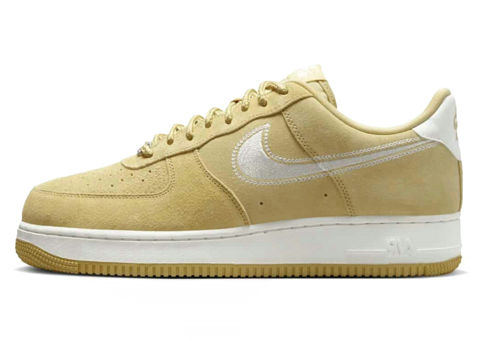 Nike Air Force 1 Low '07 LV8 Buff Gold Sail Embroidered Swoosh