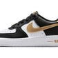 Nike Air Force 1 Low Black White Metallic Gold (GS)