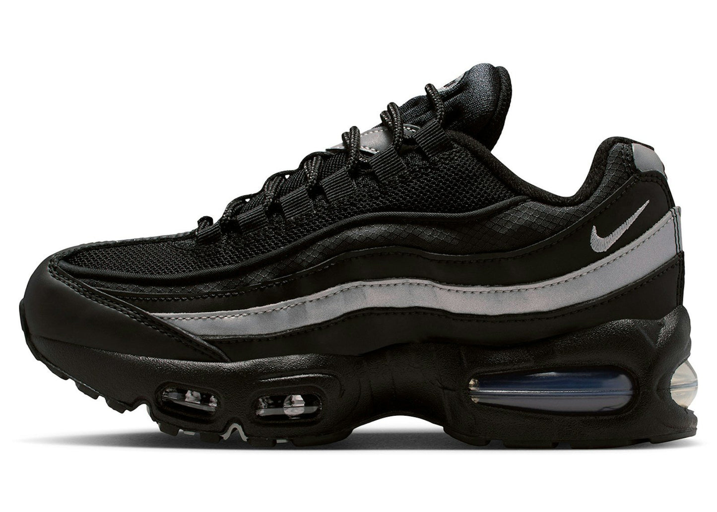 Nike Air Max 95 Black White Metallic Silver (GS)