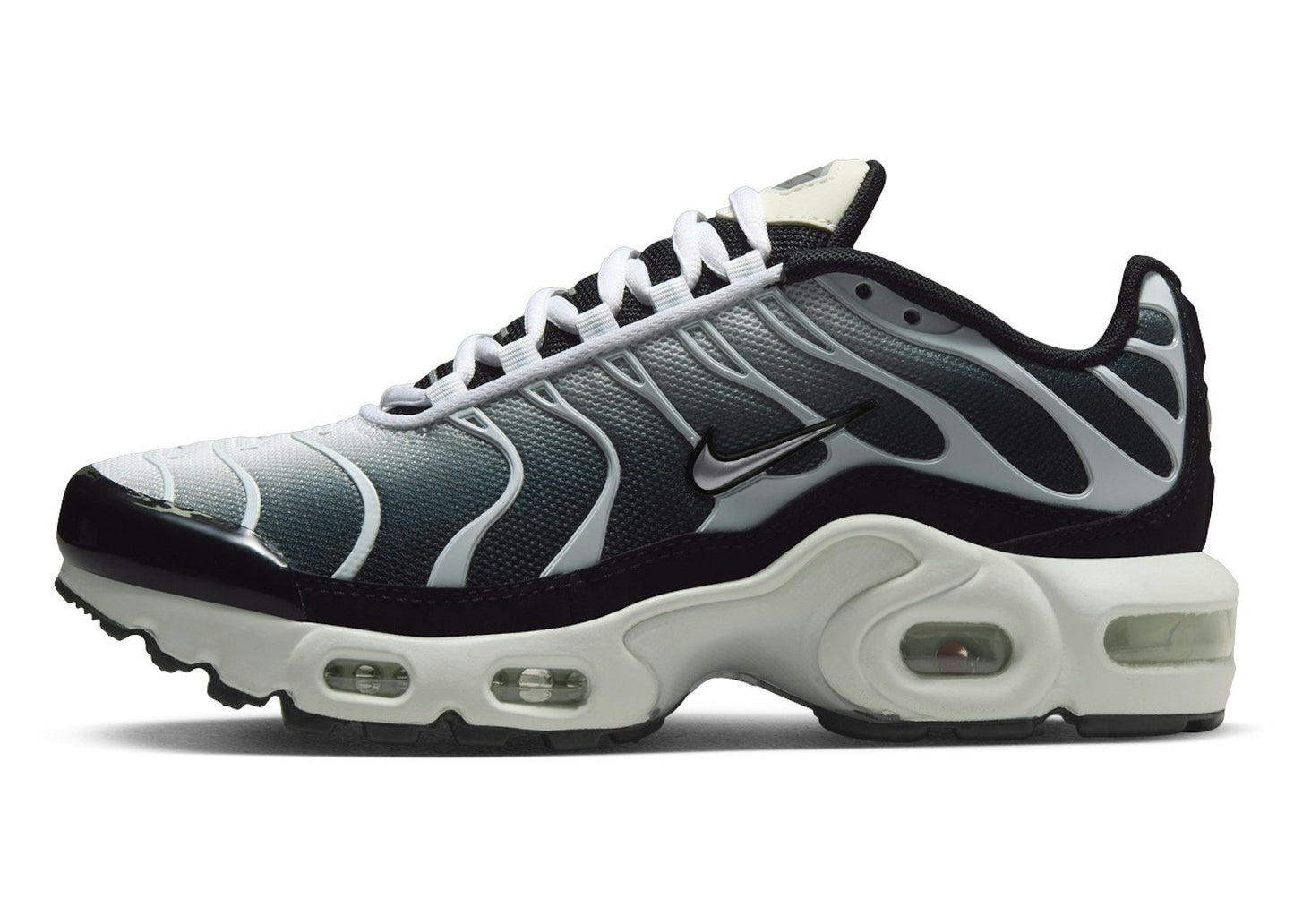 Nike Air Max Plus Black White Sail Metallic Cool Grey (GS)