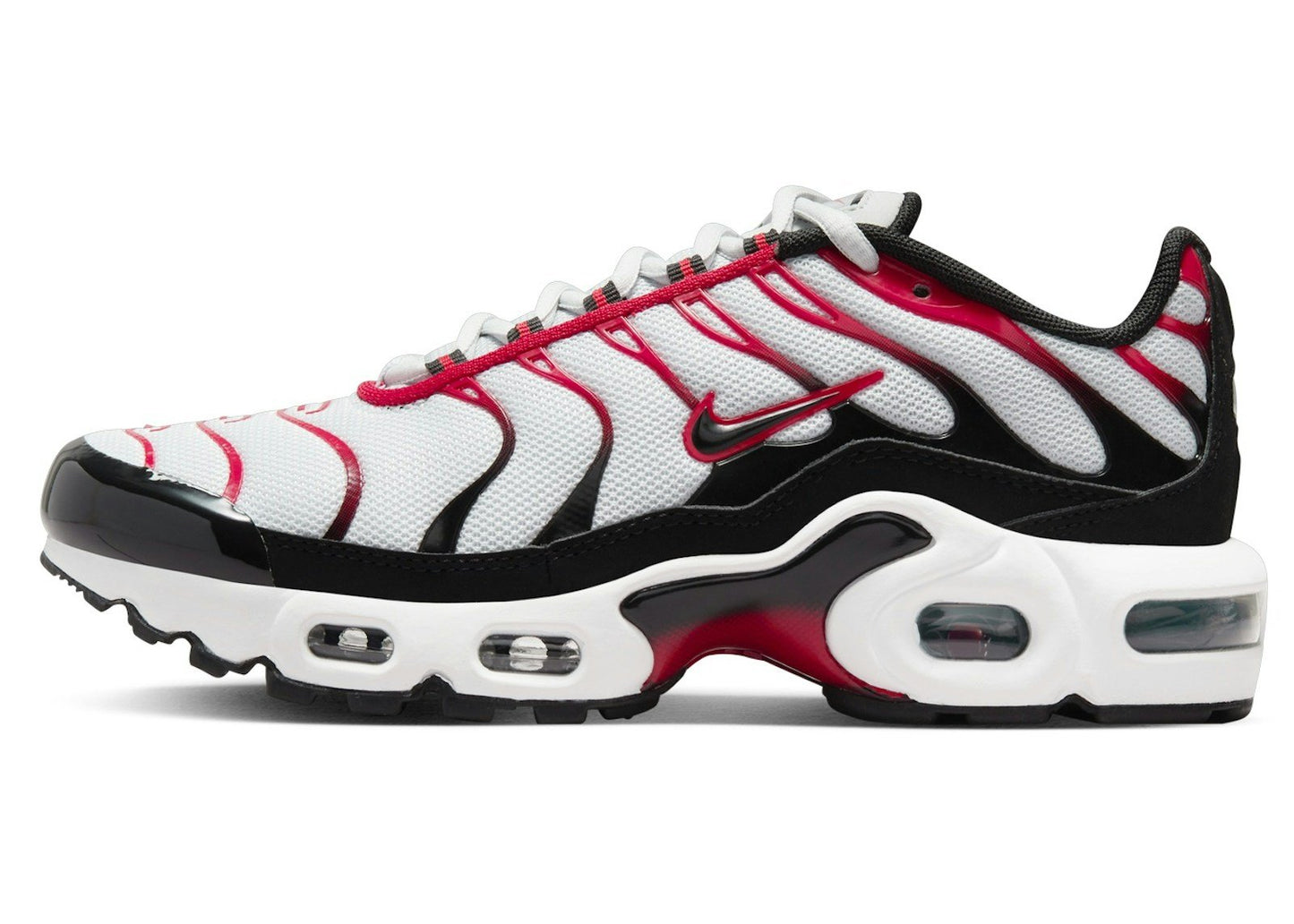 Nike Air Max Plus Pure Platinum Black White University Red (GS)