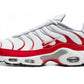 Nike Air Max Plus White University Red Wolf Grey
