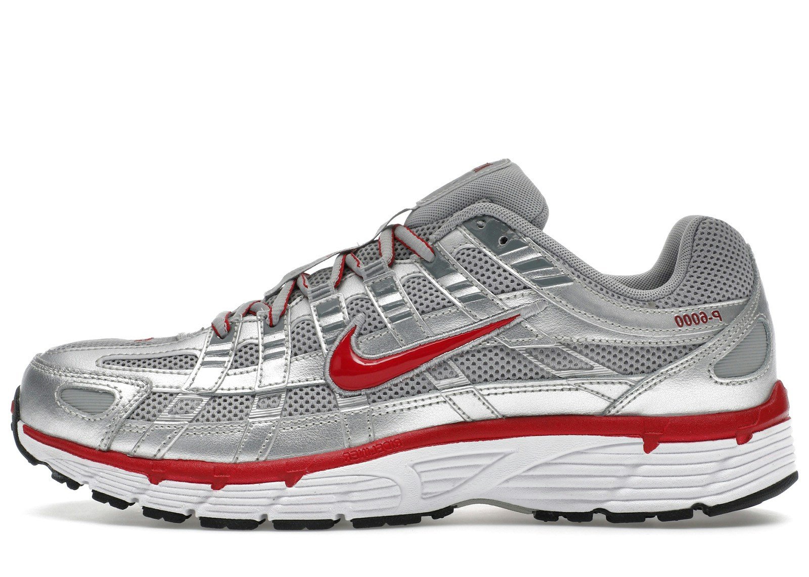 Nike P-6000 Metallic Silver Gym Red