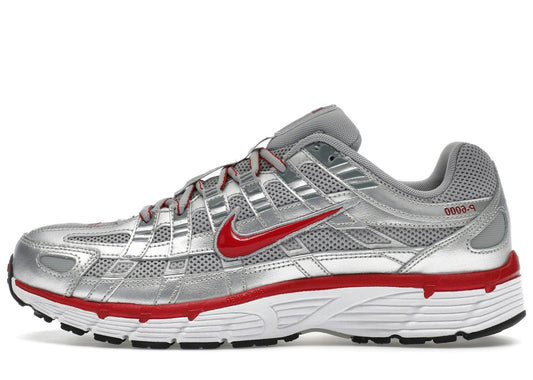 Nike P-6000 Metallic Silver Gym Red