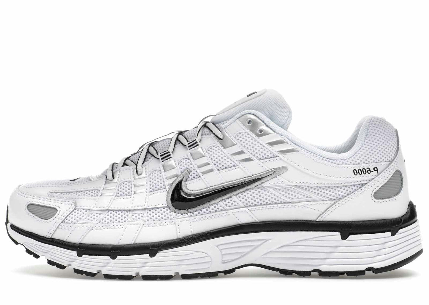 Nike P-6000 White Metallic Silver Black