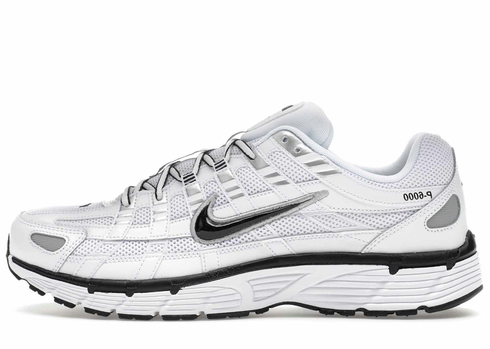 Nike P-6000 White Metallic Silver Black
