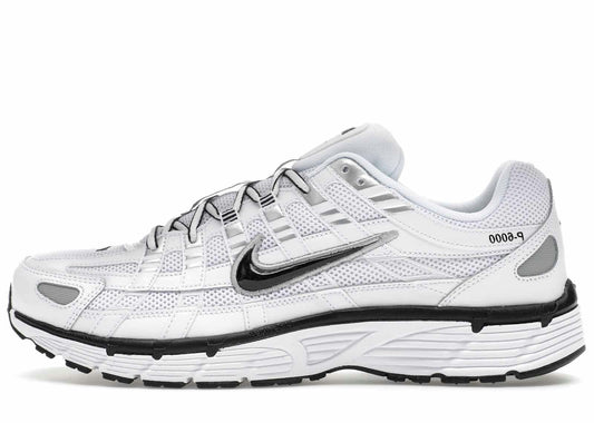 Nike P-6000 White Metallic Silver Black