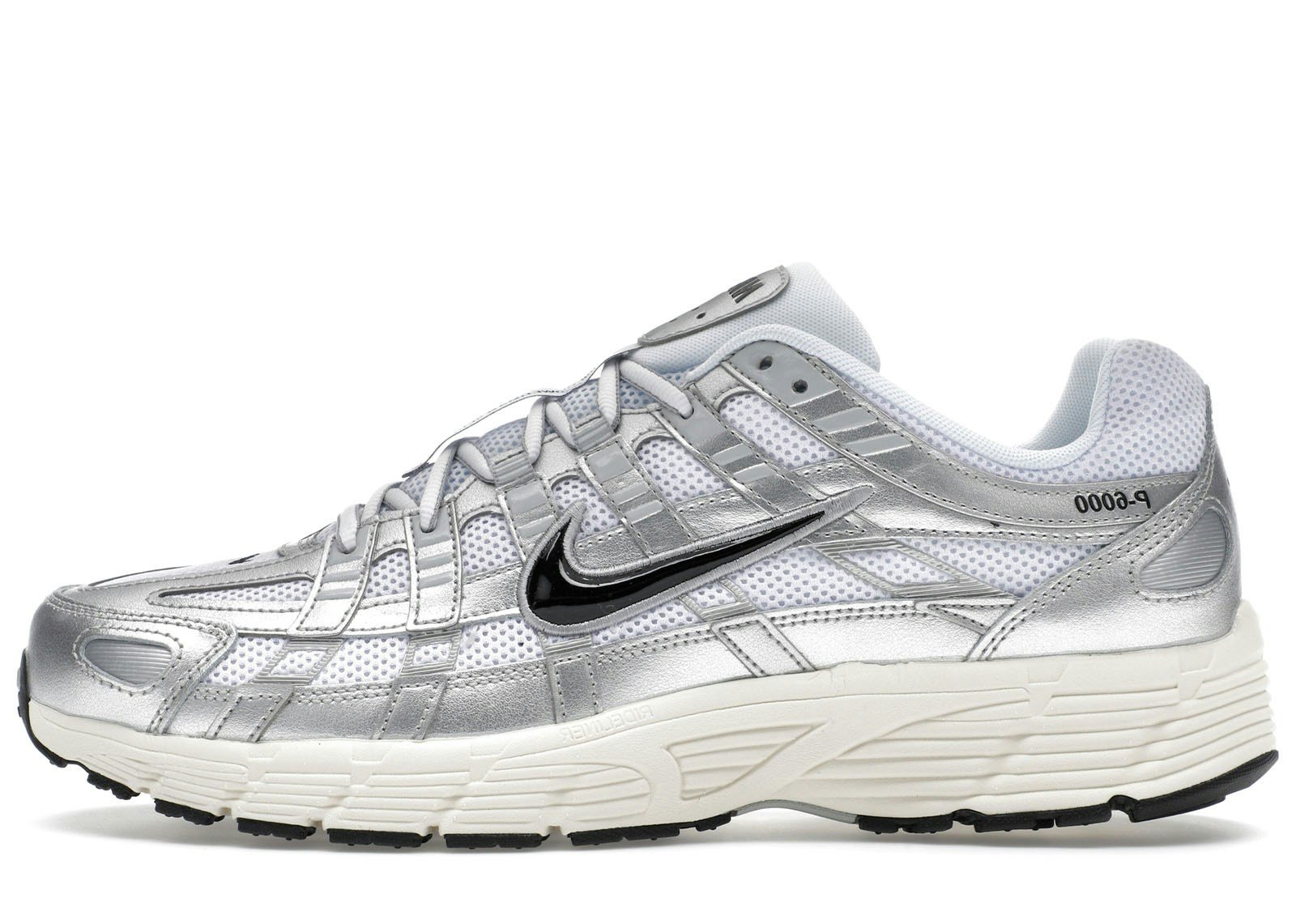 Nike P-6000 White Metallic Silver Flat Silver Black
