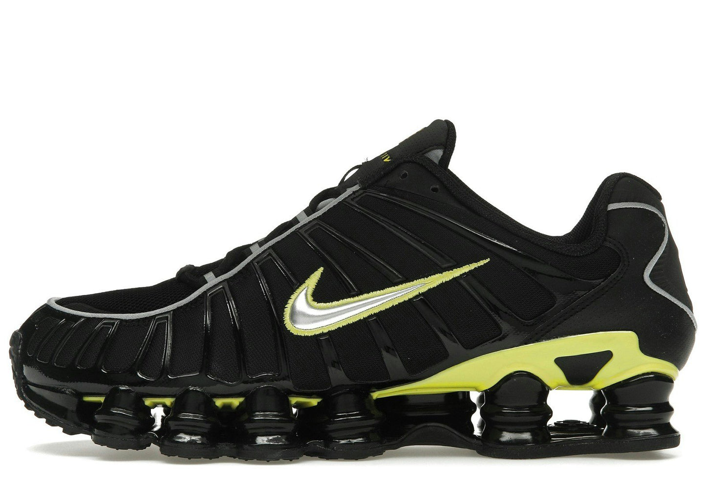 Nike Shox TL Black Dynamic Yellow Metallic Silver