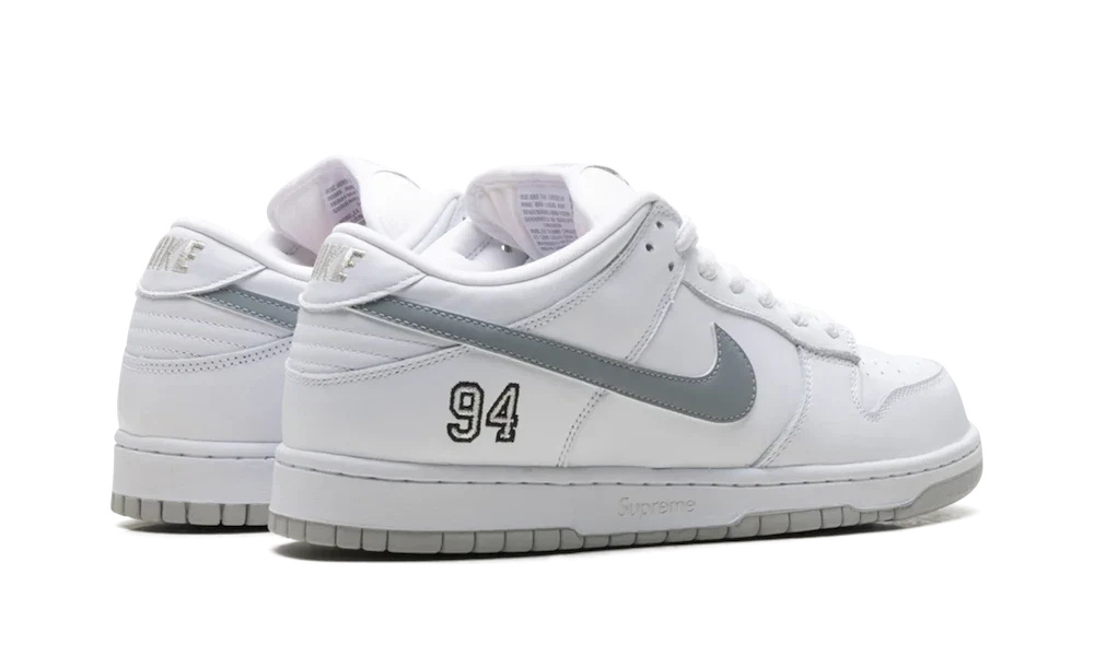 SB Dunk Low Supreme White Metallic Silver (HQ8487-100) - 37.5 EU - 5 US - Gray | SOSUKICKS