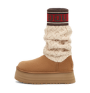 UGG Classic Sweater Letter Boot Chestnut (Women's)