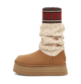 UGG Classic Sweater Letter Boot Chestnut (Women's)