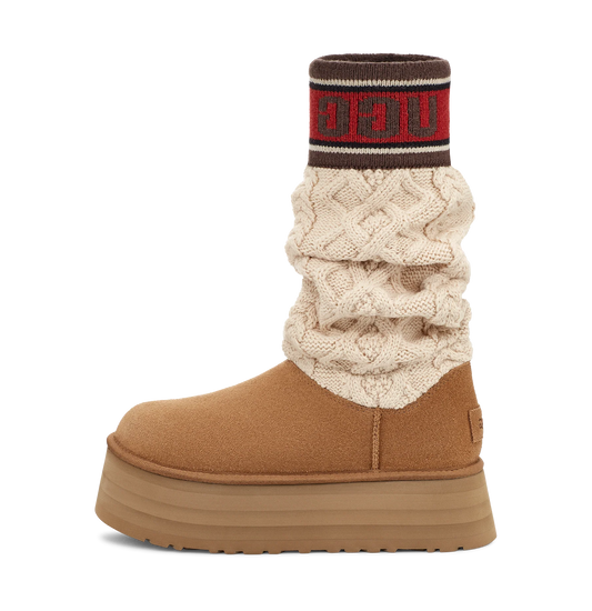 UGG Classic Sweater Letter Boot Chestnut (Women's)