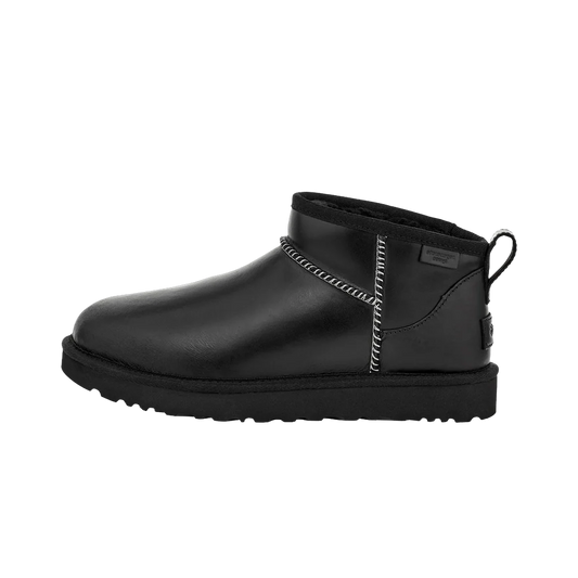 UGG Classic Ultra Mini LTHR Regen Boot Black (Women's)