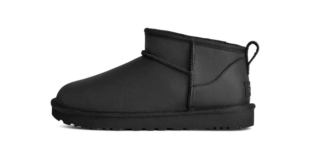 UGG Classic Ultra Mini Leather Boot Black (Women's)
