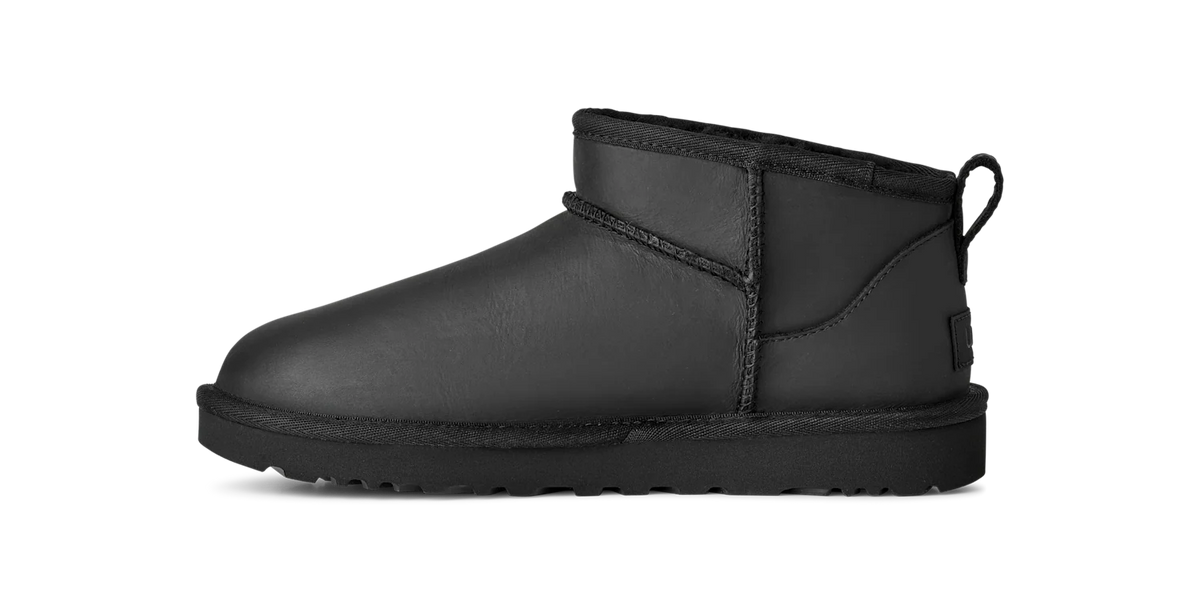 UGG Classic Ultra Mini Leather Boot Black (Women's)