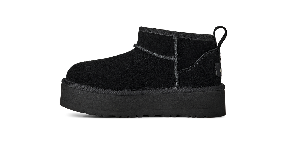 UGG Classic Ultra Mini Platform Boot Black (Kids)