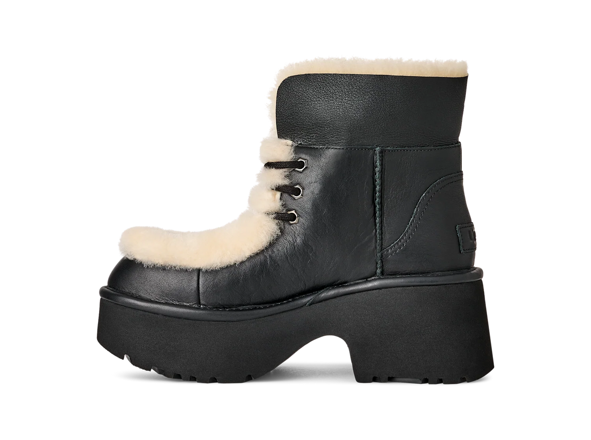 UGG Esmee Leather Lace Up Boot Black (Women's)