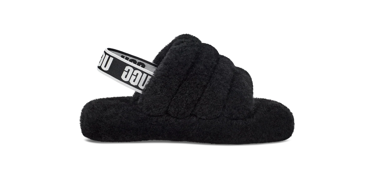 UGG Fluff Yeah Slide Black (Kids)
