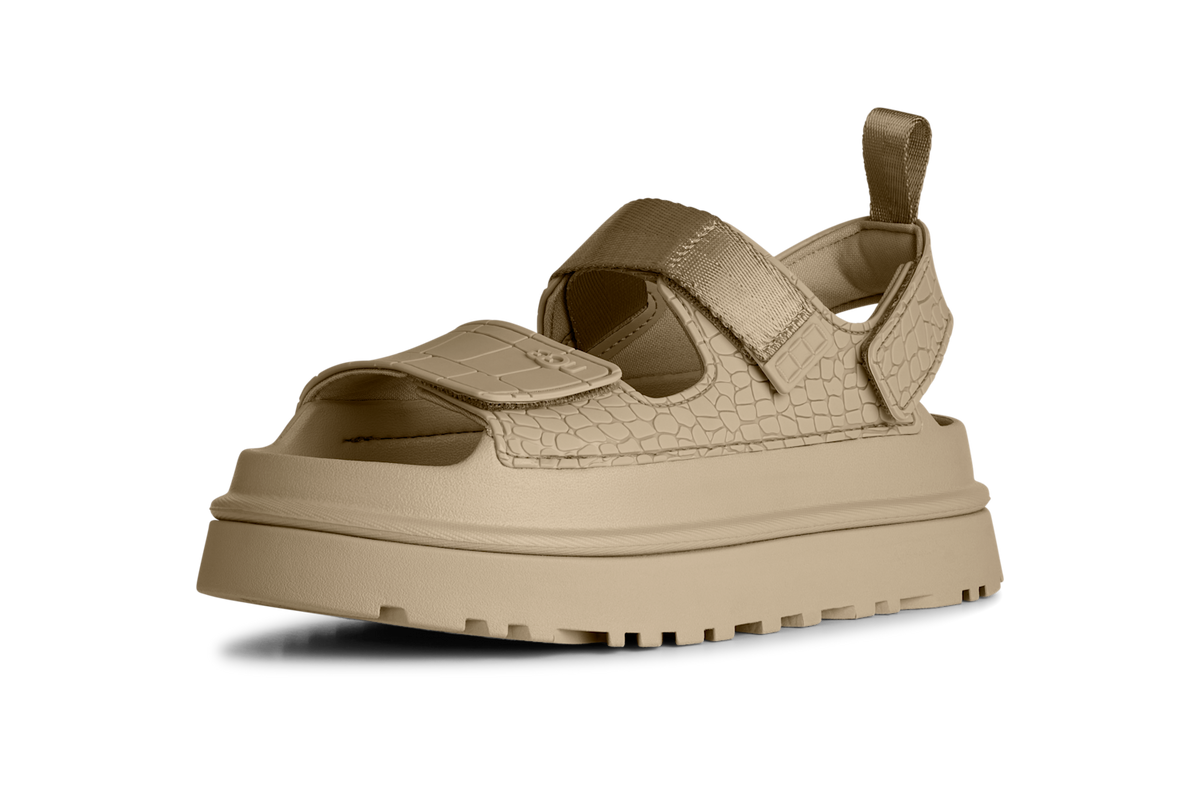 UGG GoldenGlow Embossed Sandal Mustard Seed (Women's)
