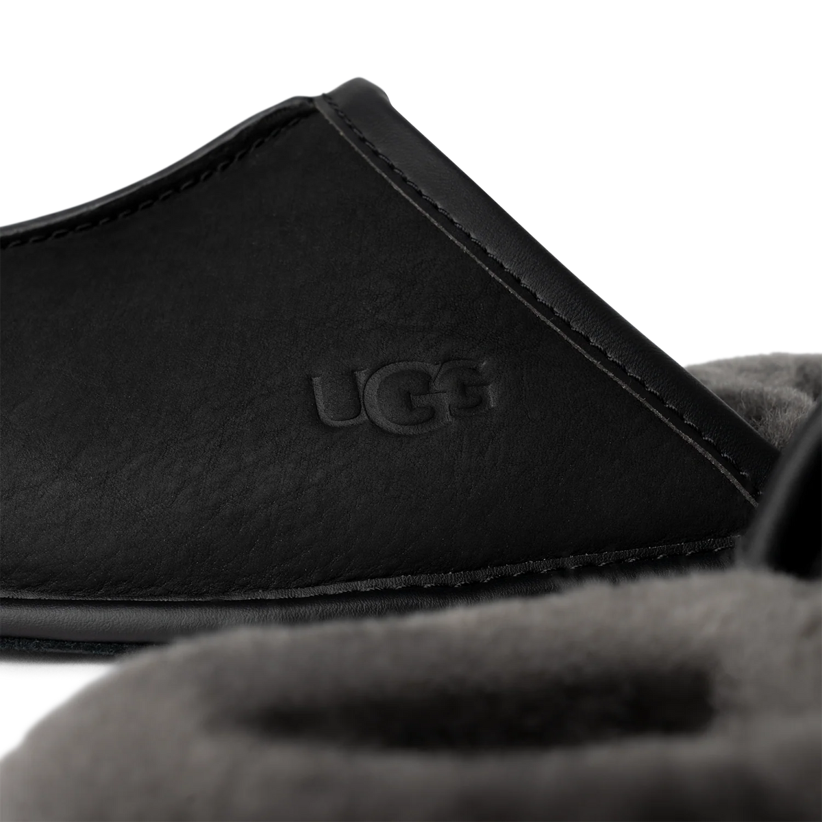 UGG Scuff Leather Slipper Black