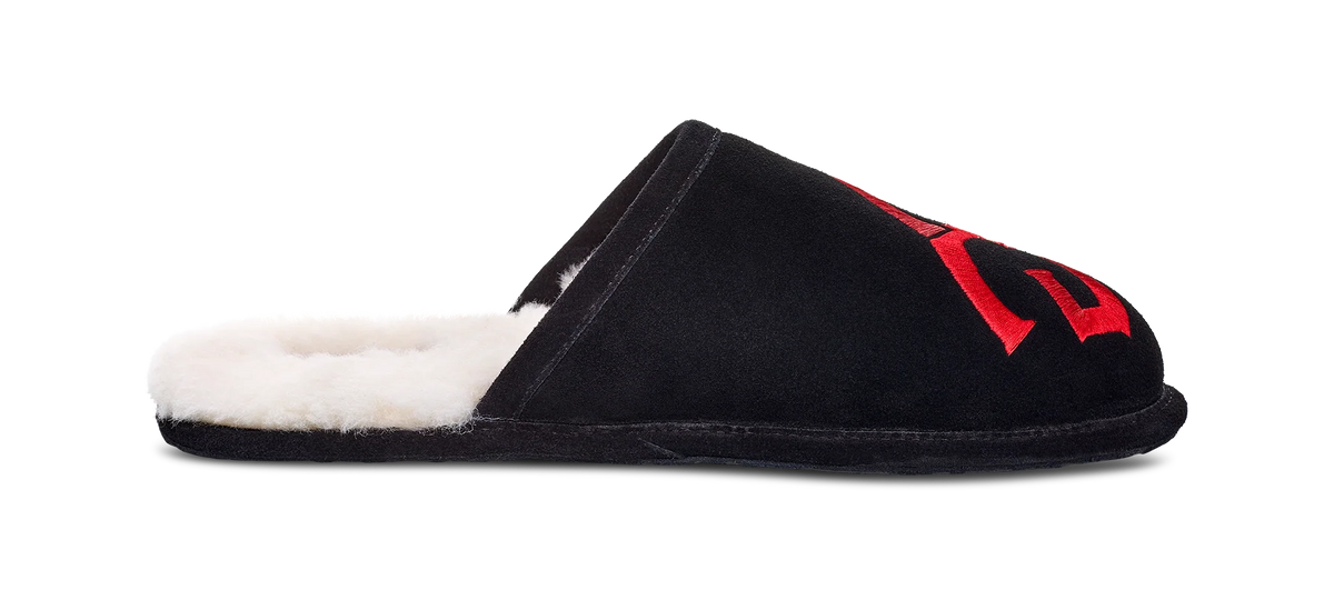 UGG Scuff Logo Slipper Black Red