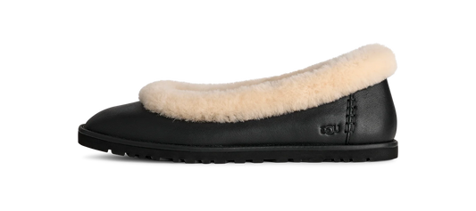 UGG Zora Leather Ballet Flat Black (Women's)