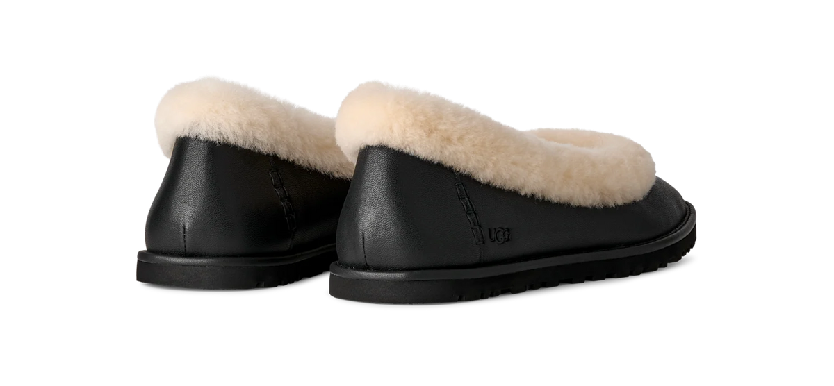 UGG Zora Leather Ballet Flat Black (Women's)