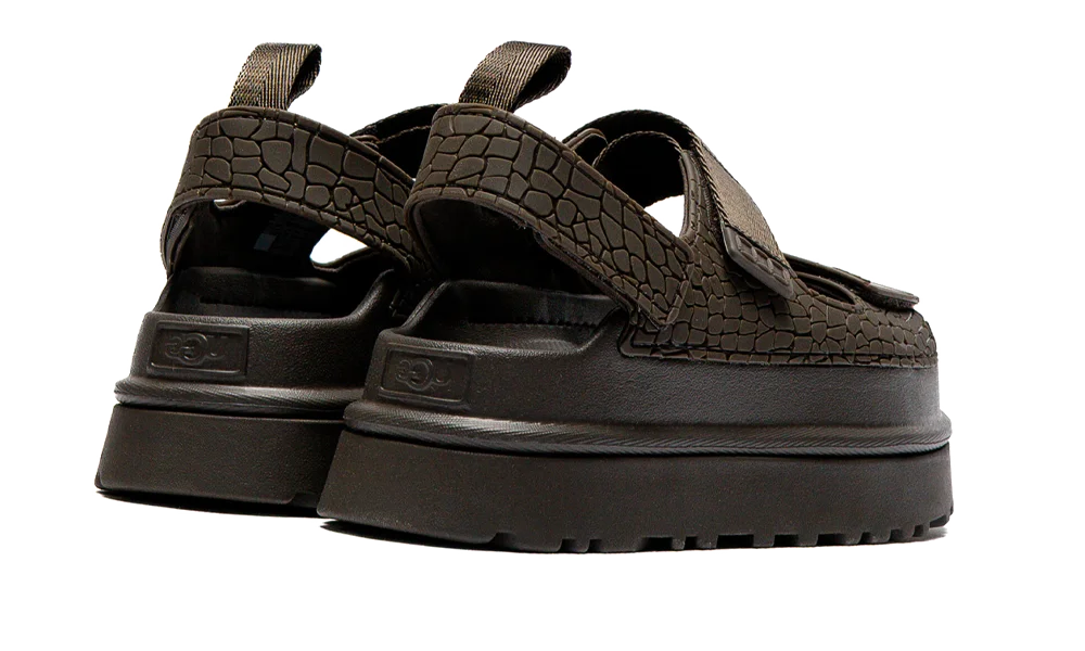 UGG GoldenGlow Embossed Sandal Dense Smoke