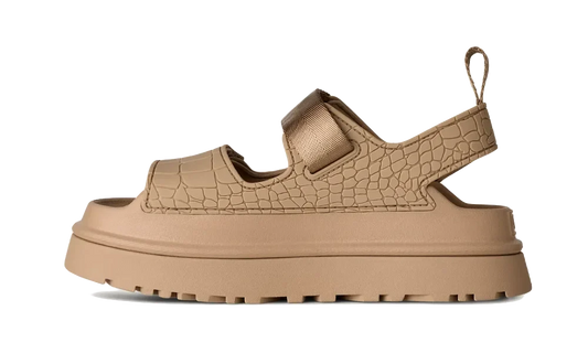 UGG GoldenGlow Embossed Sandal Mustard Seed