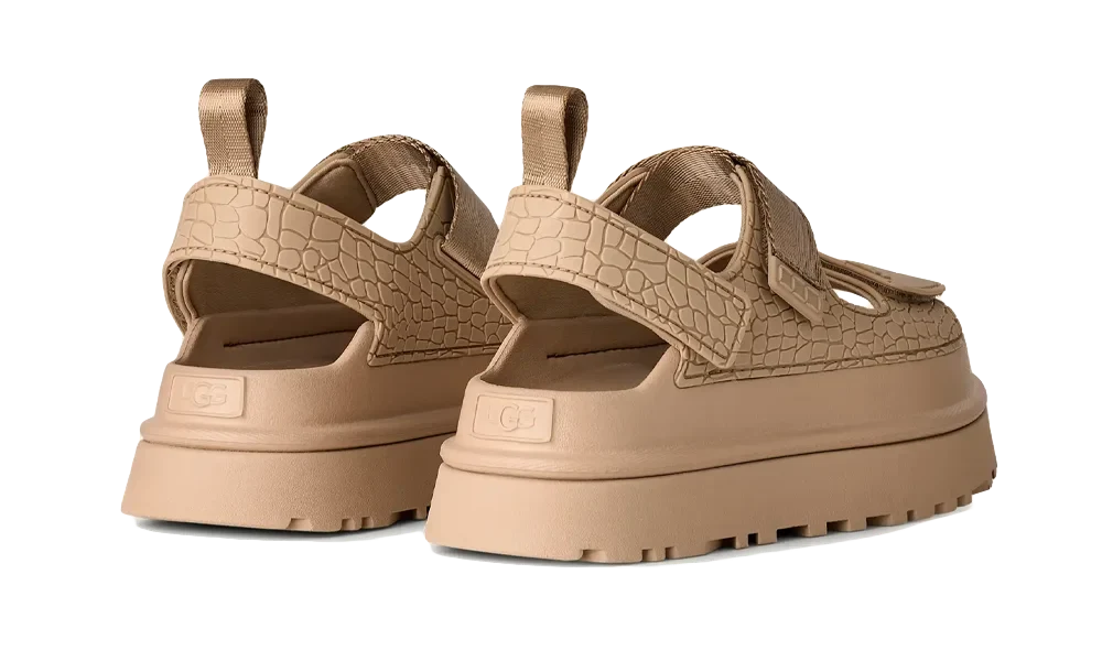 UGG GoldenGlow Embossed Sandal Mustard Seed