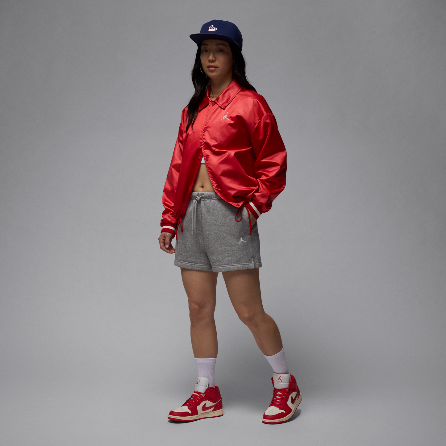 Jordan 1 Mid SE Red Cracked Leather (Women's)