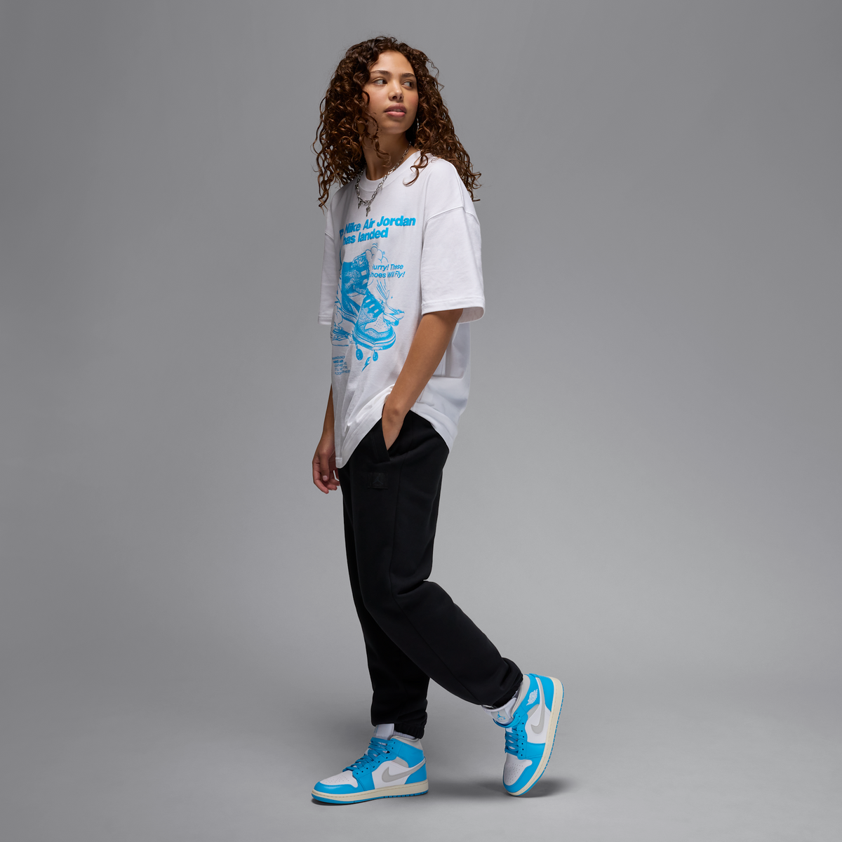 Jordan 1 Mid Dark Powder Blue White Sail Neutral Grey (Women's)