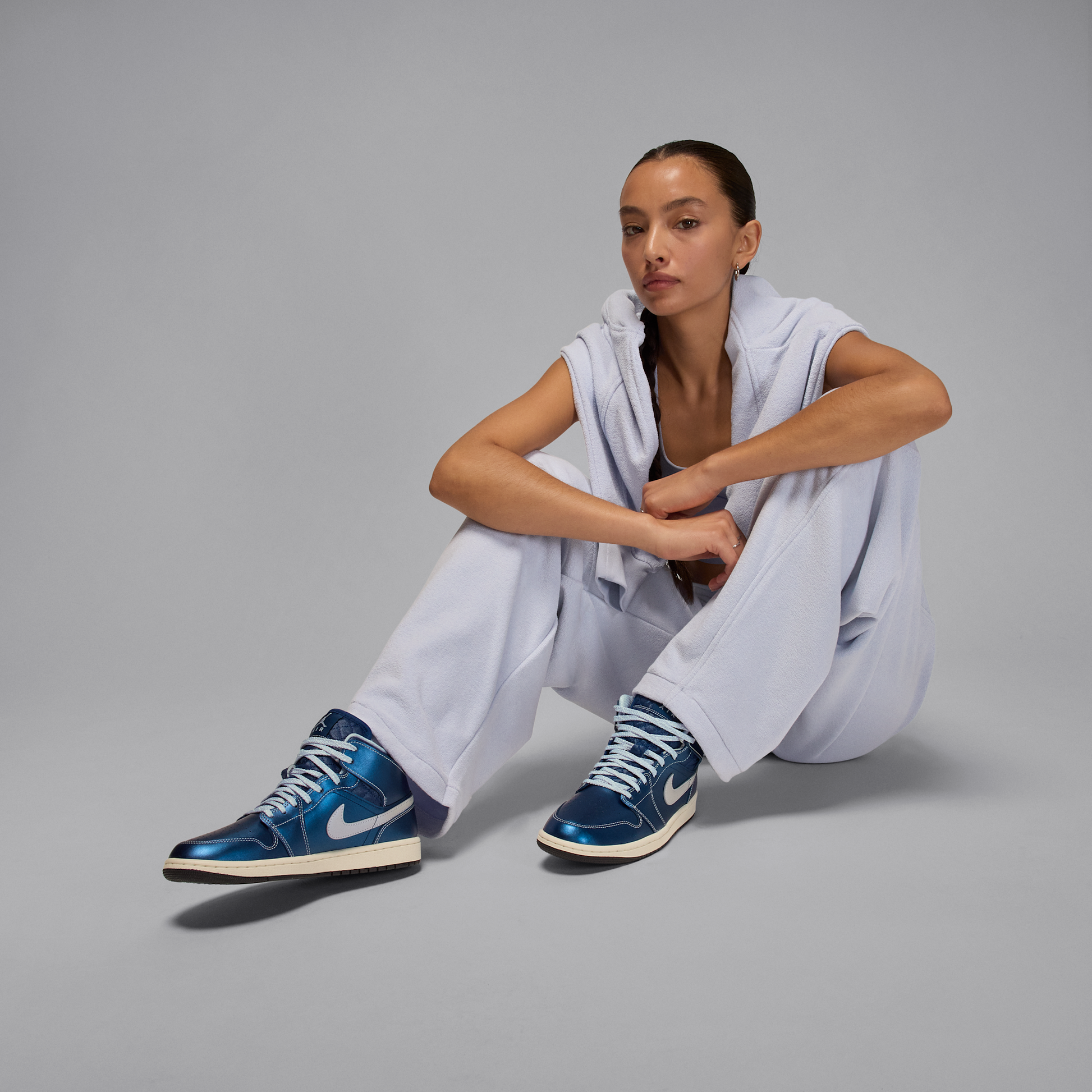Jordan 1 Mid SE Metallic Blue Quilted (Women's)