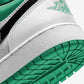Jordan 1 Low White Lucky Green Tumbled Leather (GS)