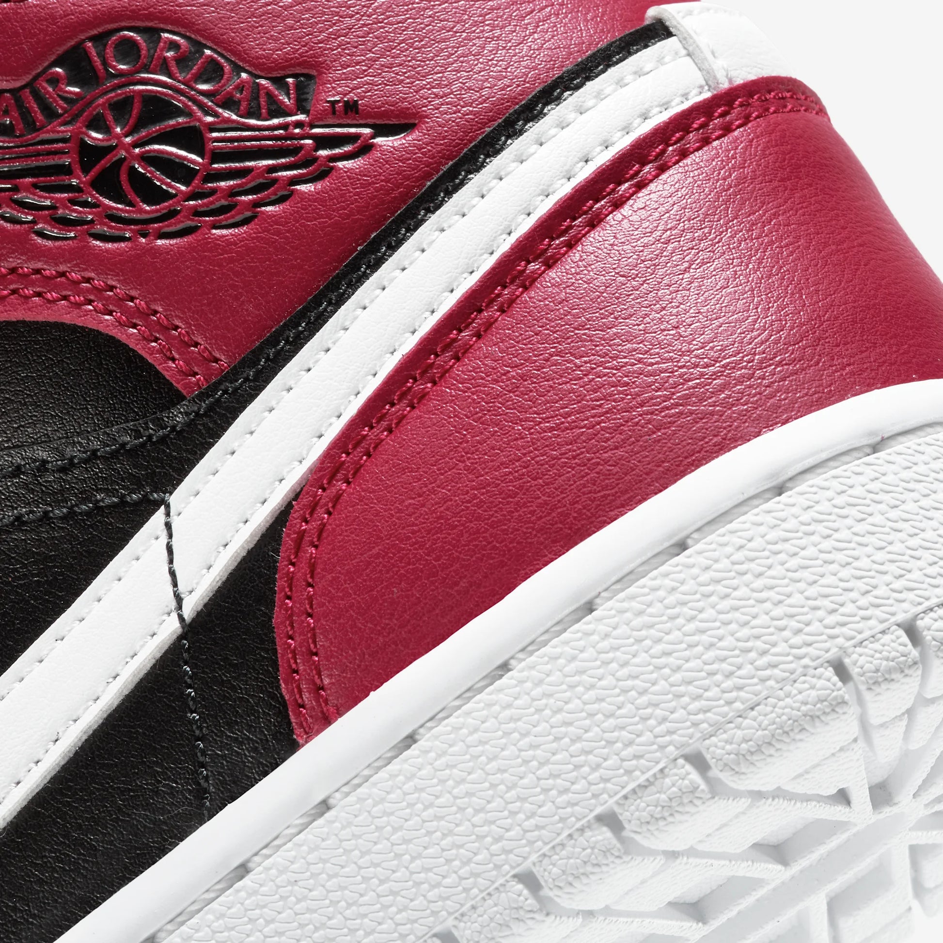 Jordan 1 Mid Black Noble Red (Women's)