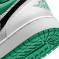 Jordan 1 Low White Lucky Green Tumbled Leather (GS)