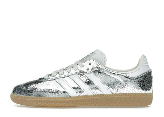 adidas Samba OG Silver Metallic Cracked Leather (Women's)