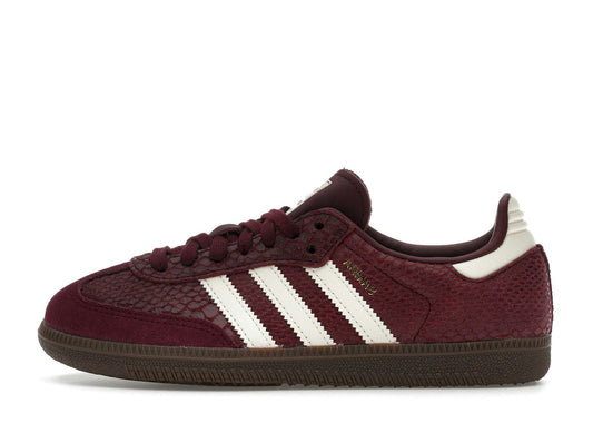 adidas Samba OG Snakeskin Maroon Cream White (Women's)